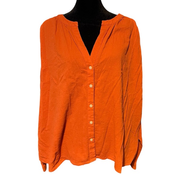 LOFT Tops - Loft rustic orange button down blouse size XL